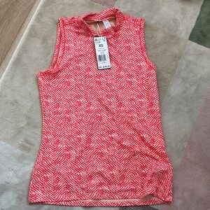 adidas Women's Red Patterned golf Top